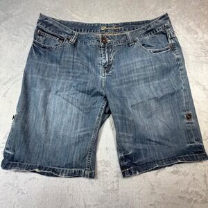 Vintage Selvedge Guess Jeans Denim Bermuda Shorts 34 Blue 100% Cotton Y2K 2000s
